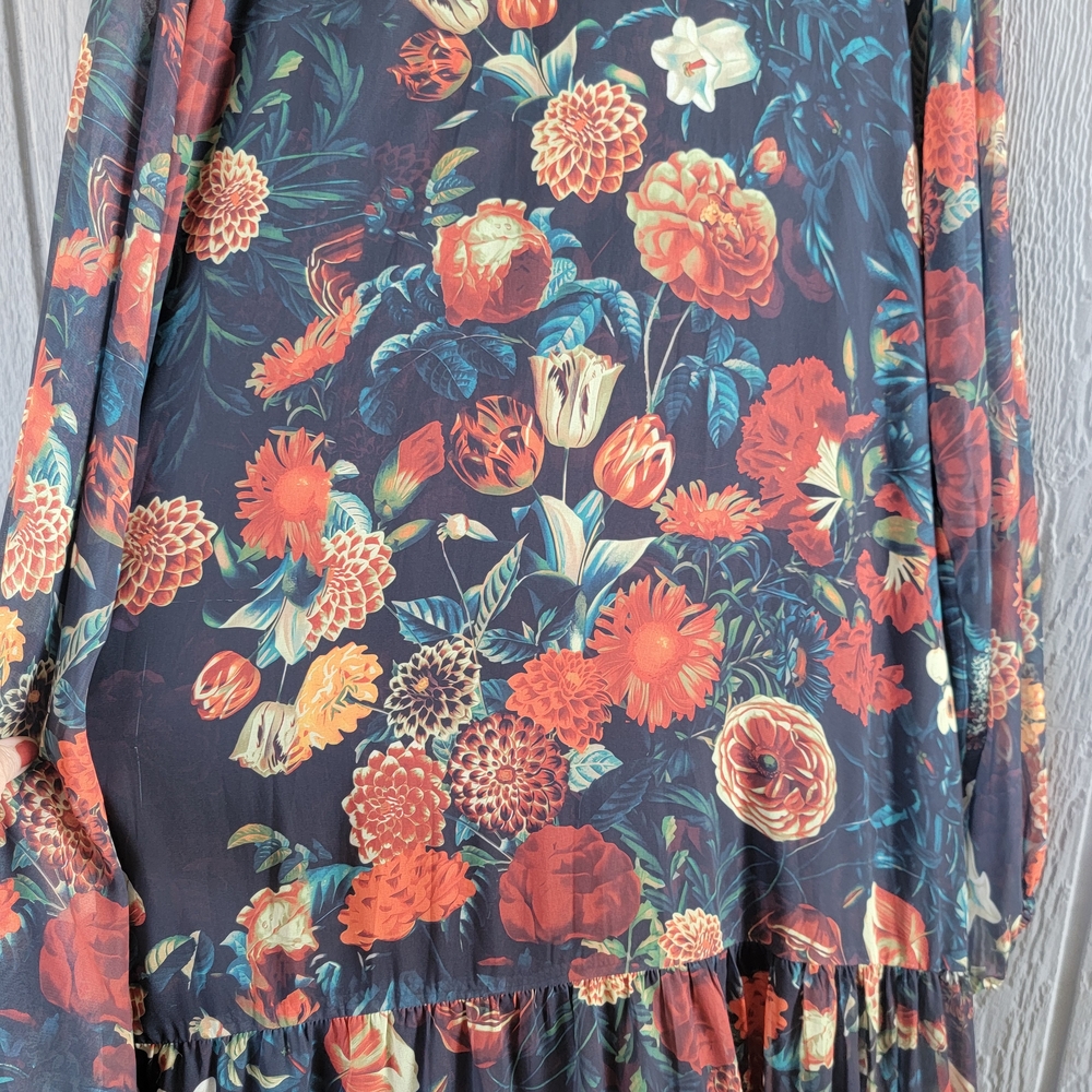 Ivy City Co Imogen Moody Floral Tiered Skirt Maxi Dress 1X - Picture 12 of 12